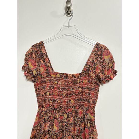 Free People Free People Getaway Midi Dress in Black Combo Size XS - Picture 3 of 6